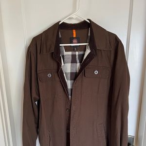 Canvas and plaid jacket